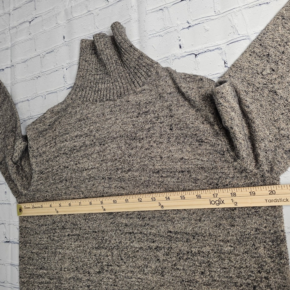 Gap Mens Colorblock Turtleneck Sweater Brown Grey Blue Snap Neck Medium - Picture 9 of 11